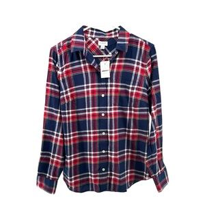 J. Crew Red and Blue Plaid Button Down Shirt